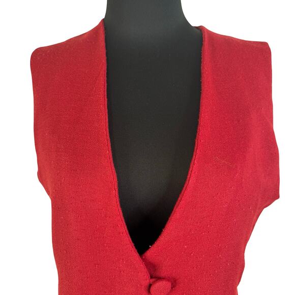 Tailored Fire: Structured Red Longline Vest (The Dressmaker Fashion) - Picture 16 of 16